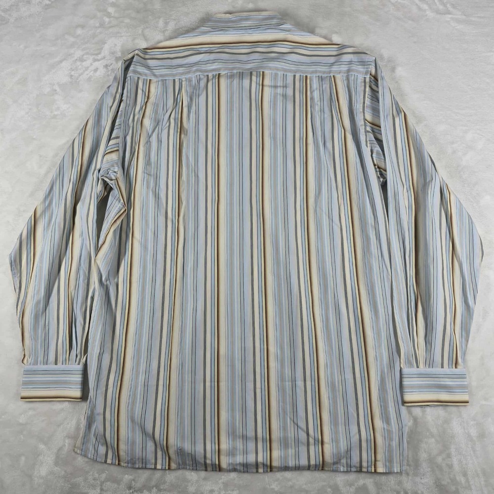Ermenegildo Zegna Button Down Shirt Men's XL Long Sleeve Striped 100% Cotton NWT - Picture 5 of 8
